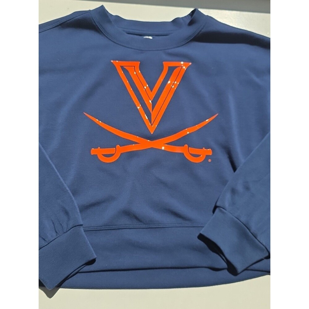 UVA Virginia Cavaliers Sweatshirt Cropped Crewneck Sweatshirt College Sports L